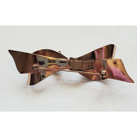 Rare Vintage Signed Coro Sterling Craft Multi-Color Rhinestone Bow Brooch Pin - Picture 2 of 8